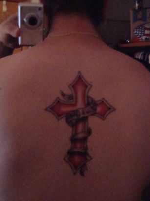 Cross Tattoo Design On Back